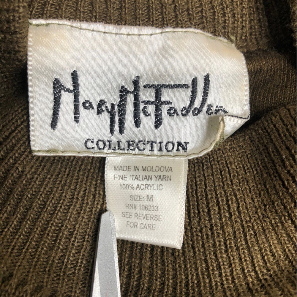 Mary McFadden 70s Sweater Dress/Mock Turtleneck/Vintage Long Dress Brown Sz M - Picture 5 of 11